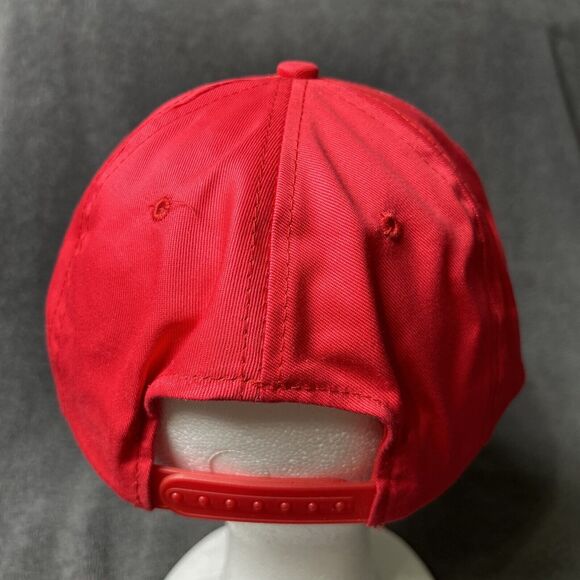 Vintage SnapBack Hat Sugar Valley Meats Butcher Red Adjustable Cap - Picture 3 of 8